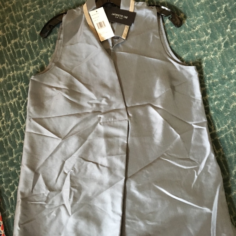 New with tags silver a-line silk top